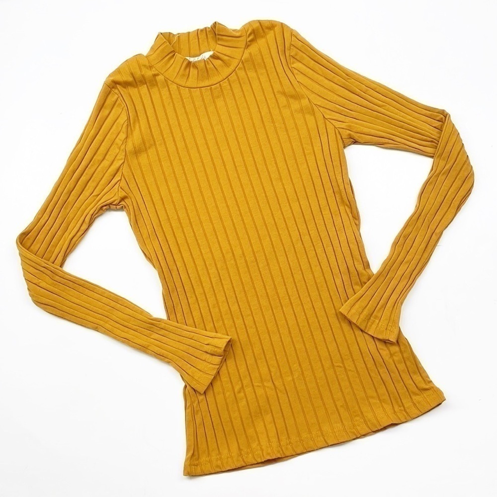 Full Circle Trends mustard yellow ribbed sweater